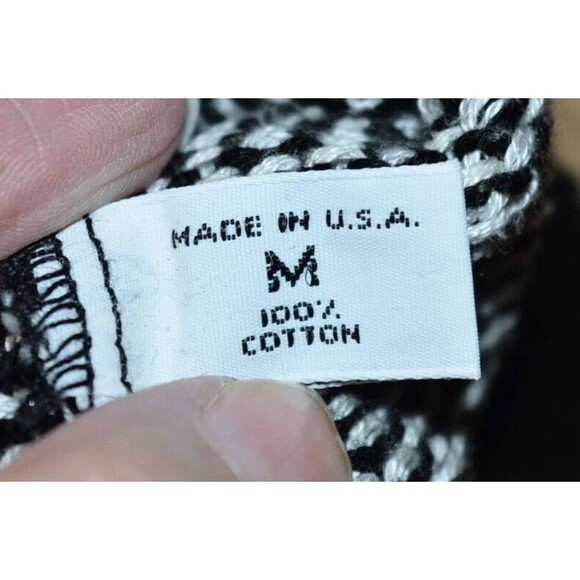 Vtg St Croix Sweater Mens M Black Stripe Cardigan Sail boats  Made in USA - Picture 7 of 9